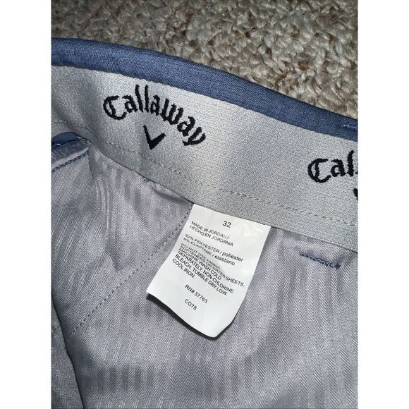 Callaway Mens Chino Golf Shorts SIZE 32 Blue  Opti Dri Stretch EUC - Picture 4 of 6